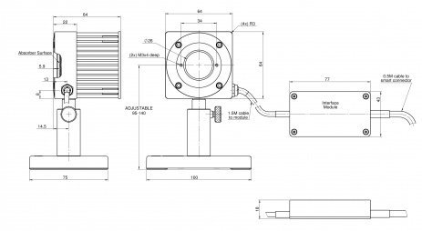 Датчик для измерения мощности от 40 мВт до 150 Вт серии B50(150)A-BB-26-QUAD BeamTrack