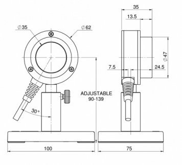 Датчик для измерения энергии от 200 мкДж до 10 Дж серии PE50BF-DIF-C