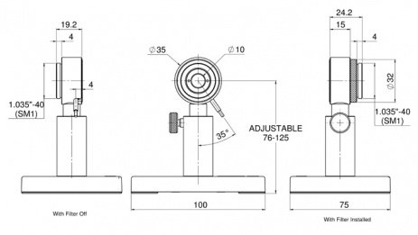 Фотодиодный датчик для измерения мощности от 20 пВт до 300 мВт серии PD300R-UV