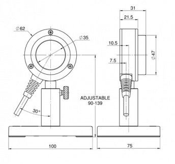 Датчик для измерения энергии от 200 мкДж до 10 Дж серии PE50BF-DIFH-C