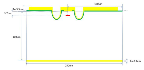 Чипы лазерных DFB диодов, 1310 нм, 400 мВт, BHB3131G3A2E-400