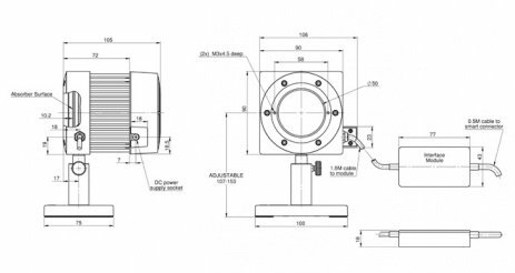 Датчик для измерения мощности от 150 мВт до 250 Вт серии FL250A-BB-50-PPS
