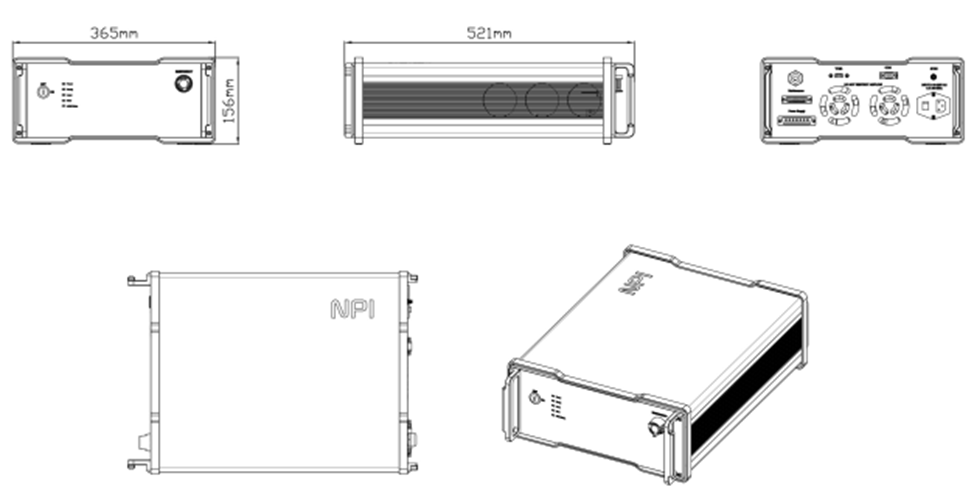 Габаритный чертеж высокомощный лазера Blade 1030 Femto