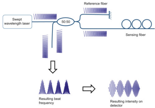 Рис. 9. Принципиальная схема распределенного датчика на OFDR.png