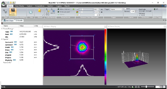 Рисунок 3 – Измерение профиля пучка лазера MPL-T-1064.png
