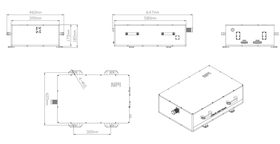 Габаритный чертеж высокомощный лазера Blade 1030 Femto
