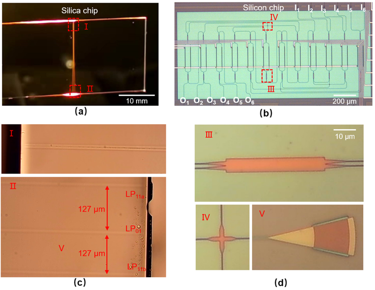 Рисунок 3 – (Де)мультиплексор, записанный фемтосекундным лазером, и кремниевый матричный переключатель.png