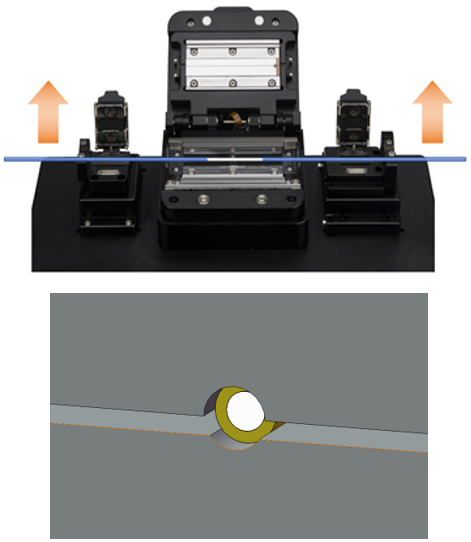 Рисунок 4 – Общий вид положения волокна внутри канавки молды.png