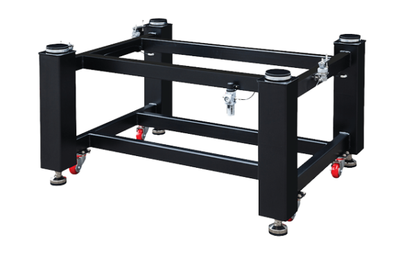 Пневматическая опора со стягивающими штангами и колесиками