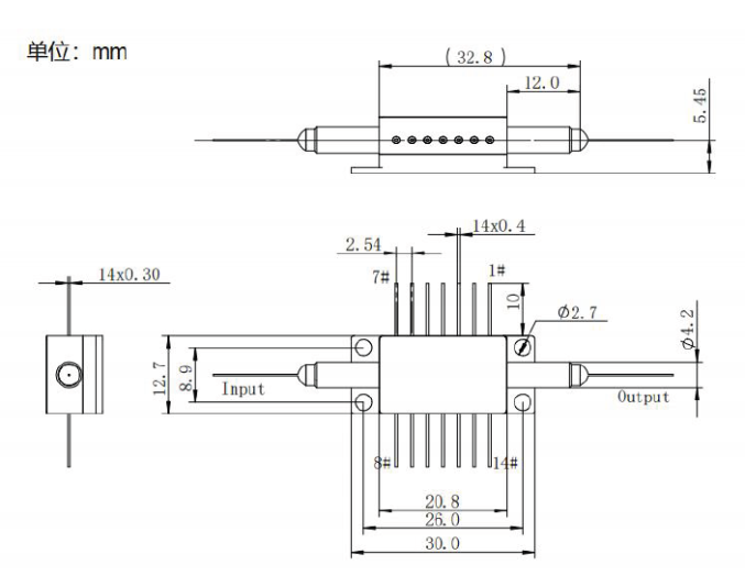 Полупроводниковый оптический усилитель (SOA), O-диапазон, SOA-BTF14-O-15