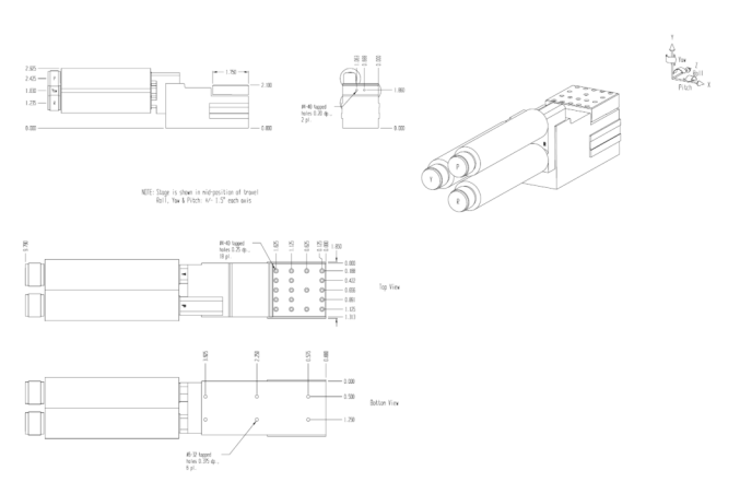 3-х осевой моторизированный нанопозиционер L-P3R-BBB-SI