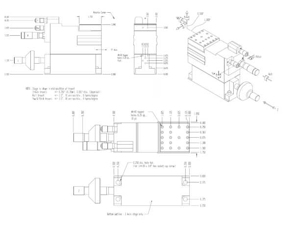 4-х осевой моторизированный нанопозиционер L-P4-BBBB-H-SI