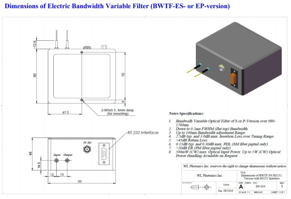 Фильтр переменной полосы пропускания 1060 - 1600 нм