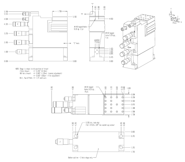 6-ти осевой полуавтоматический нанопозиционер L-P6A-BBBMMM-HN-SI