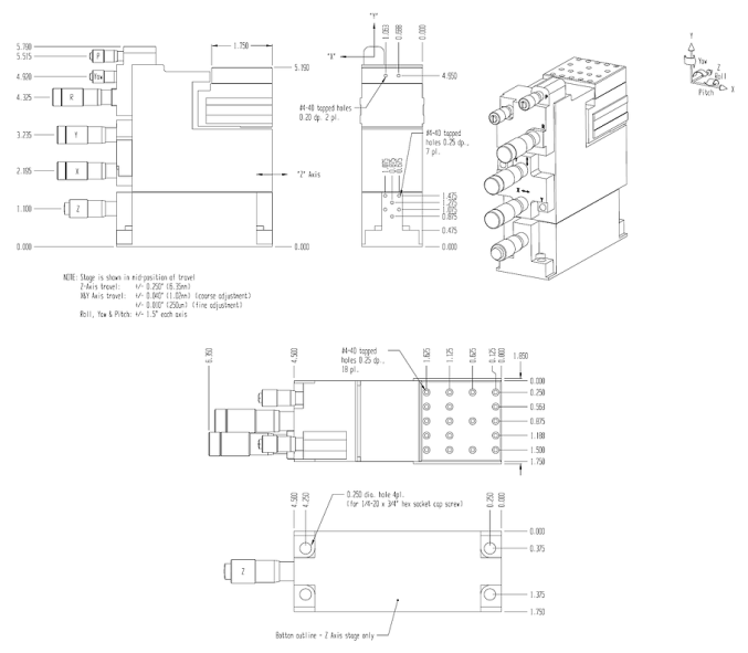 6-ти осевой полуавтоматический нанопозиционер L-P6A-BBBMMM-HN-SI