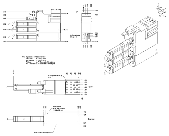 6-ти осевой полуавтоматический нанопозиционер L-U6S-H-SI