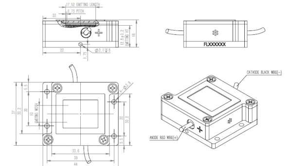 Вертикальная матрица лазерных диодов FL-GS02-25x1-3750-808-Y-S-(Q)