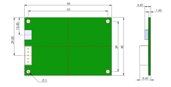 Плата для отладки переключаетелй Agiltron всех серий 1x2/2x2