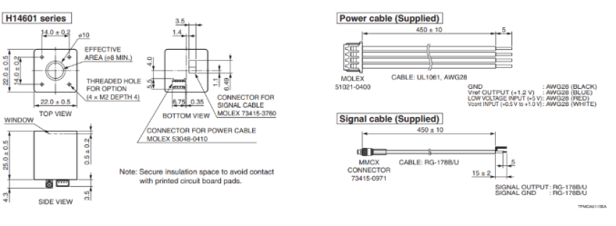 Модуль на основе фотоумножающей трубки H14601-100