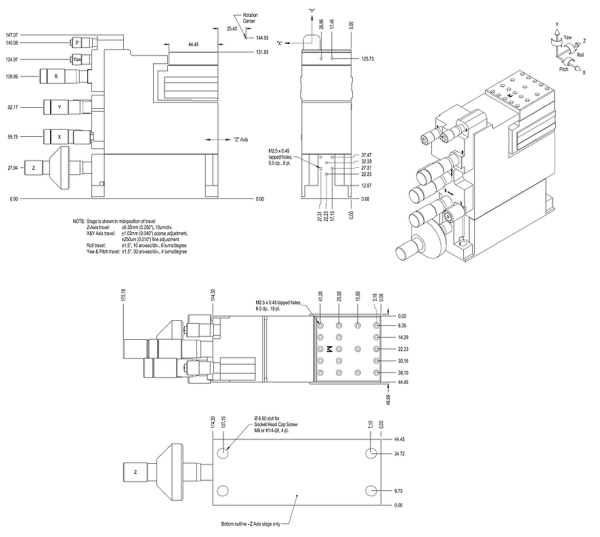 6-ти осевой полуавтоматический нанопозиционер L-P6A-BBBMMM-HN-SI