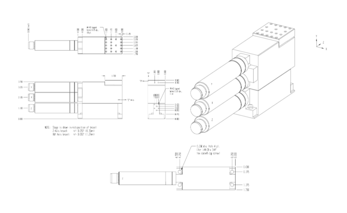 3-х осевой моторизированный нанопозиционер L-P3A-BBB-HN-SI