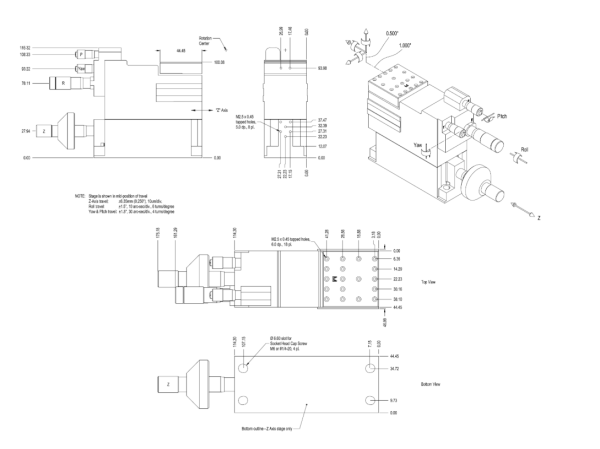 4-х осевой моторизированный нанопозиционер L-P4-BBBB-H-SI