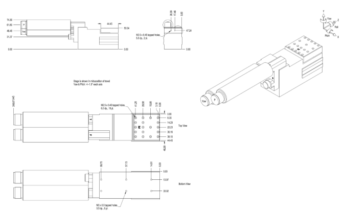 2-х осевой моторизированный нанопозиционер L-P2YP-BB-SI
