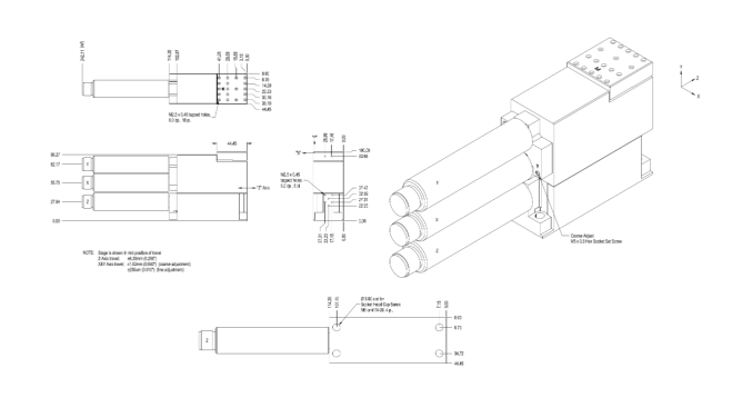 3-х осевой моторизированный нанопозиционер L-P3-BBB-2A-NHN-SI