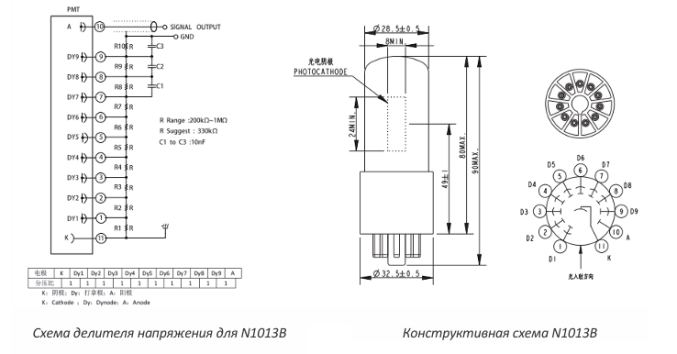 Фотоумножающая трубка N1013B