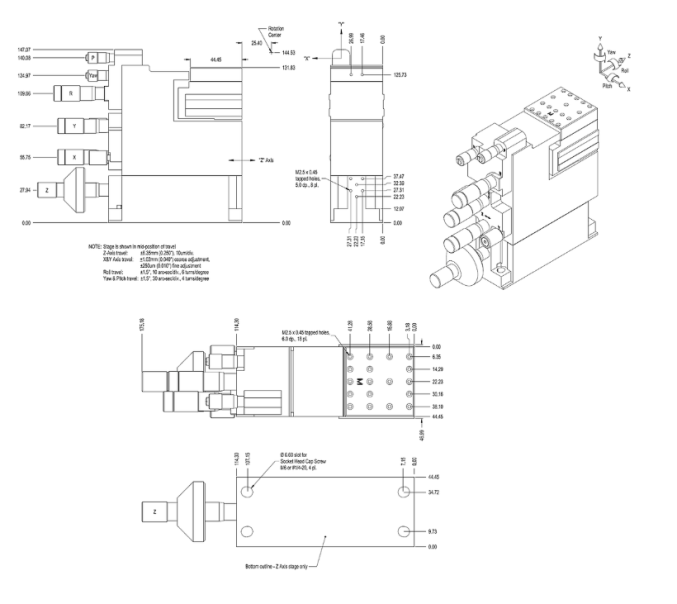6-ти осевой моторизованный нанопозиционер L-P6-BBBMMM-N-2A-HN-SI