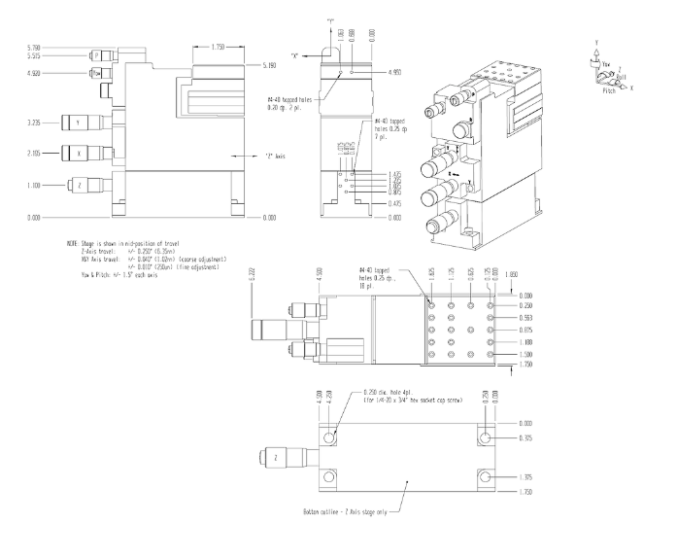 5-ти осевой полуавтоматический нанопозиционер L-P5-BBBMM-N-2A-HN-SI